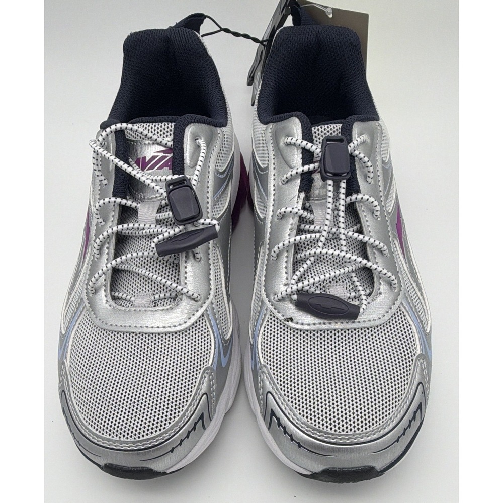 Avia Womens Shoes Sneaker Lace Up Athletics US SIZES Wide Width Silver SZ 8.5